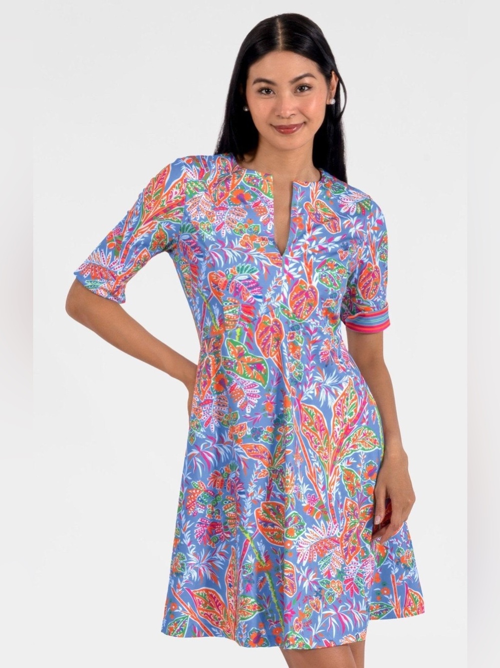 Gretchen Scott Twirly Whirly Vintage Vines Peri Dress Women’s Size Large